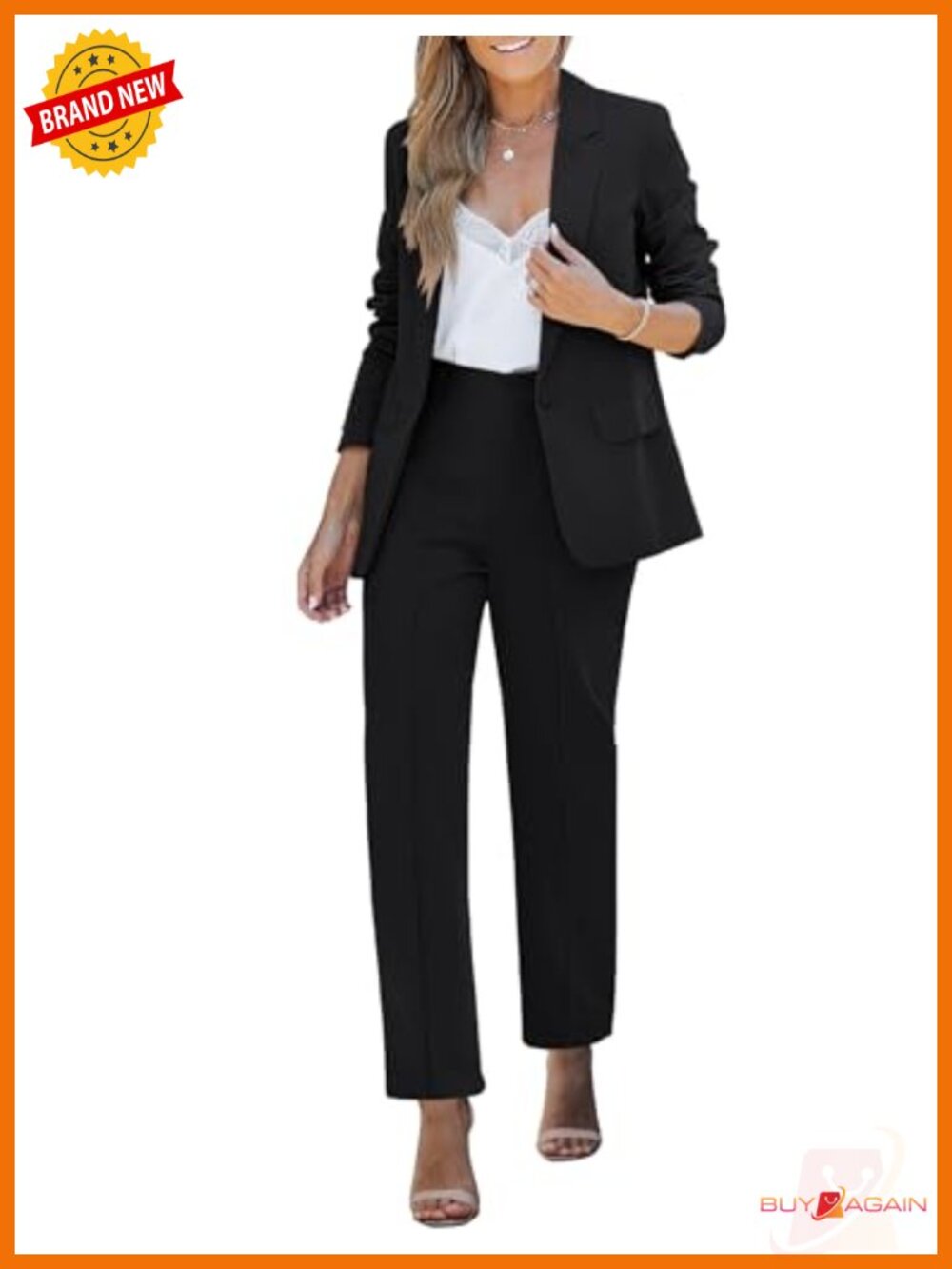 Two Piece Pants Suit Set Blazer Pantsuits Business Casual Work Office